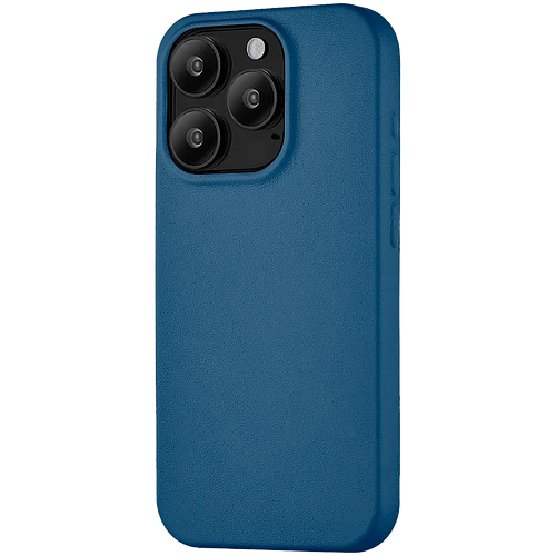 Чехол защитный uBear Capital Leather Case, iPhone 15 Pro Max, MagSafe, тёмно-синий
