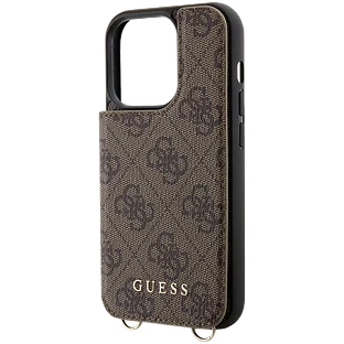 Guess для iPhone 14 Pro чехол Crossbody cardslots magnetic 4G Hard Brown