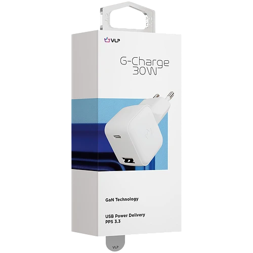 Сетевое зарядное устройство VLP G-Charge 30Вт USB-C+USB-A, QC, белый