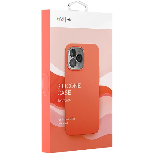 Силиконовый чехол VLP для iPhone 13 Pro, коралловый