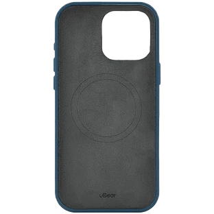 Чехол защитный uBear Capital Case для iPhone 16 Pro Max, натуральная кожа, MagSafe совместимый, синий