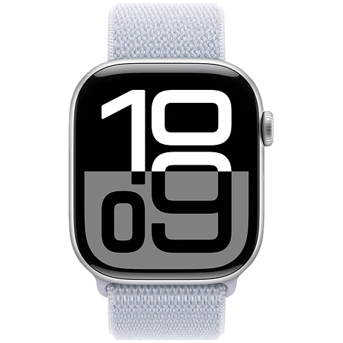 Apple Watch Series 10 GPS 42mm Silver Aluminum Case with Blue Cloud Sport Loop