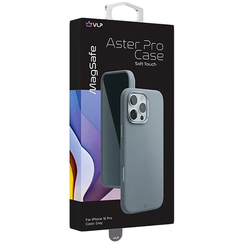 Чехол защитный VLP Aster Pro Case с MagSafe для iPhone 16 Pro, серый