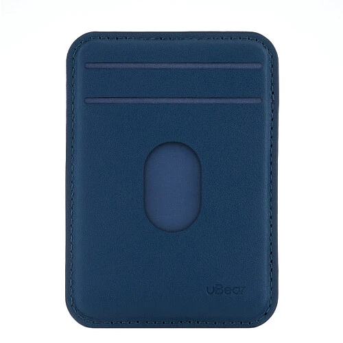 Магнитный кардхолдер uBear Split, эко-кожа, тёмно-синий