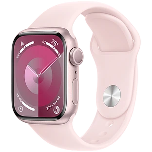 Apple Watch Series 9 GPS, 41 мм, корпус - розовый, спортивный ремешок розового цвета S/M
