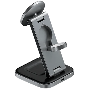 Беспроводное зарядное устройство-подставка Satechi 3-in-1 Foldable Qi2 Wireless Charging Stand