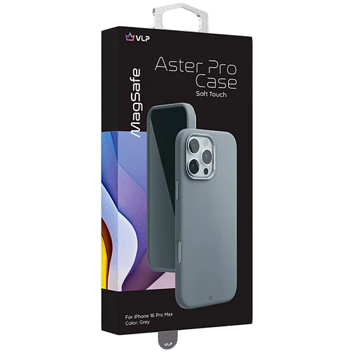 Чехол защитный VLP Aster Pro Case с MagSafe для iPhone 16 Pro Max, серый