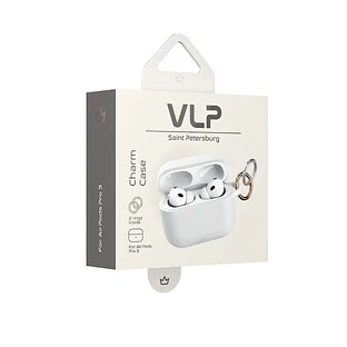 Чехол силиконовый VLP Charm Case для AirPods Pro 3, белый