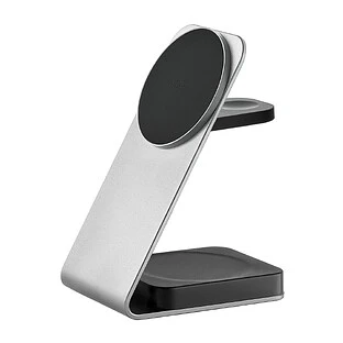 Беспроводное зарядное устройство uBear Level Ultra, 25Вт, с поддержкой MagSafe, Qi2, серебристый