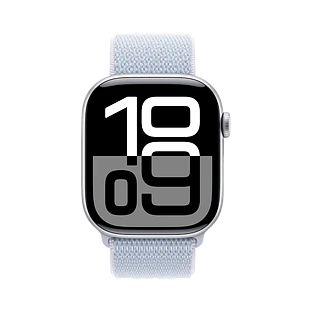 Apple Watch Series 10 GPS 46mm Silver Aluminum Case with Blue Cloud Sport Loop