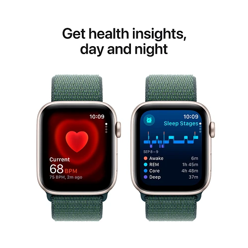 Apple Watch SE 2 (2024) GPS 40mm Starlight Aluminium Case with Lake Green Sport Loop Band