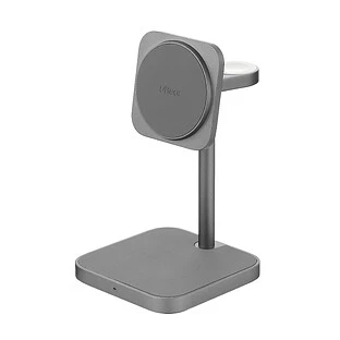 Беспроводное зарядное устройство uBear Evoke, 3-в-1, MagSafe совместимое, Qi2, цвет: серый