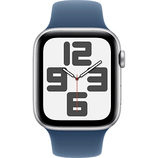 Apple Watch SE 2 (2024) GPS 44mm Silver Aluminium Case with Denim Sport Band - S/M
