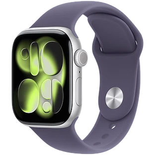 Apple Watch Series 11, GPS, 42mm, Silver Aluminium Case with Purple Fog Sport Band - M/L