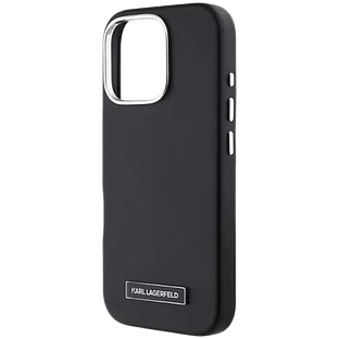 Lagerfeld для iPhone 16 Pro Max чехол PU Grained Full Wrapped & Metal Camera Hard Black (MagSafe)