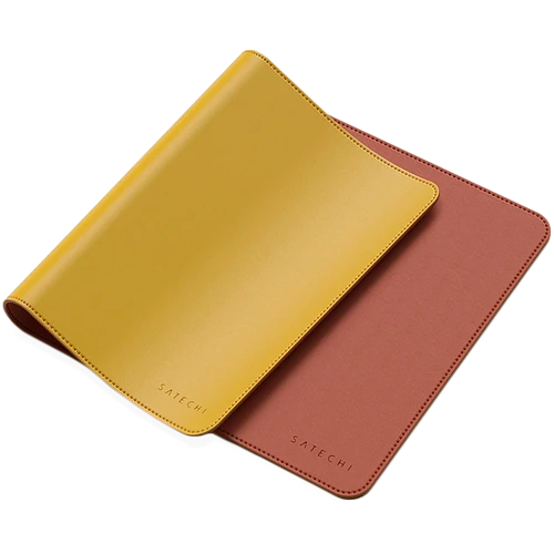Коврик Satechi Dual Side ECO-Leather Deskmate. Цвет: Желтый/оранжевый