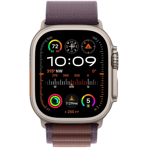 Apple Watch Ultra 2 2024 GPS + Cellular 49mm Natural Titanium Case with Indigo Alpine Loop - S