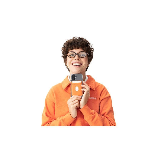 Магнитный кардхолдер uBear Split, эко-кожа, оранжевый