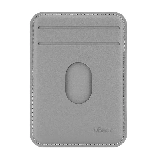 Магнитный кардхолдер uBear Split, эко-кожа, серый