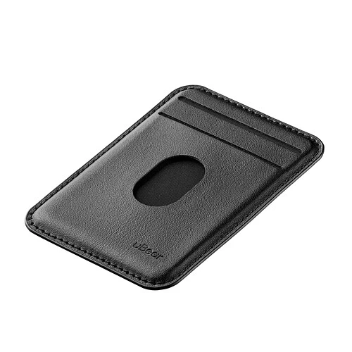 Магнитный кардхолдер uBear Split Find My, эко-кожа, черный