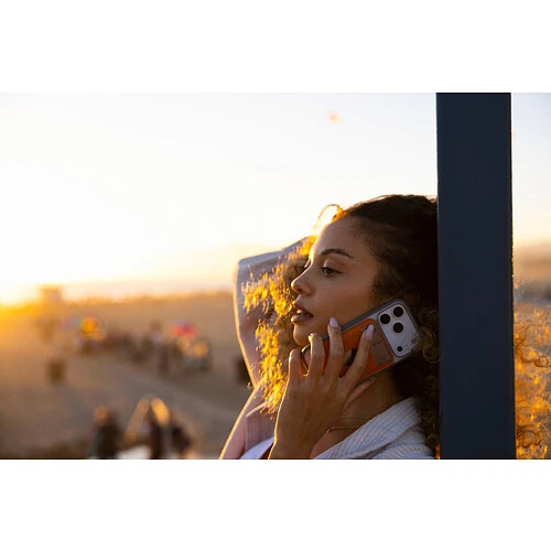 Магнитный кардхолдер uBear Split Find My, эко-кожа, оранжевый