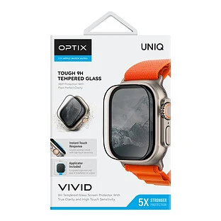 Uniq cтекло для Apple Watch Ultra 49 mm OPTIX Vivid (true colors) Clear/Black (+installer)