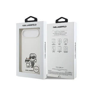 Чехол KARL LAGERFELD для iPhone Air Liquid Silicone Sketch Karl & Choupette Hard White (MagSafe)