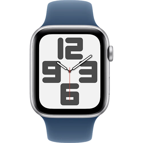 Apple Watch SE 2 (2024) GPS 44mm Silver Aluminium Case with Denim Sport Band - S/M