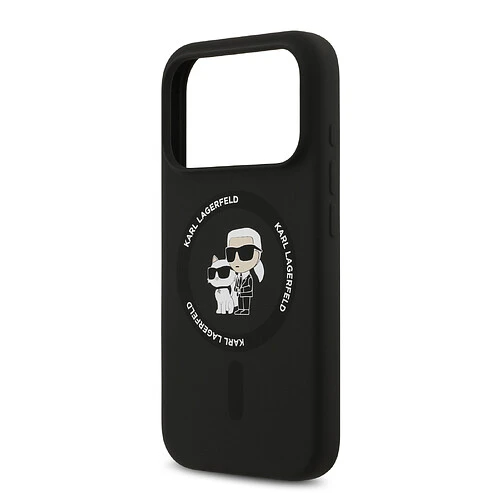 Чехол KARL LAGERFELD для iPhone 17 Pro Max Liquid Silicone NFT Karl & Choupette Hard Black (MagSafe)