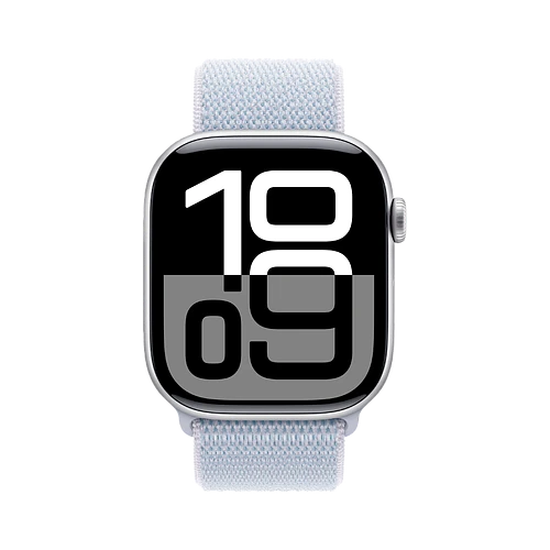 Apple Watch Series 10 GPS 46mm Silver Aluminum Case with Blue Cloud Sport Loop