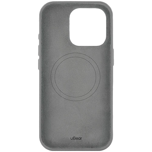 Чехол защитный uBear Capital Case для iPhone 16 Pro, натуральная кожа, MagSafe совместимый, серый