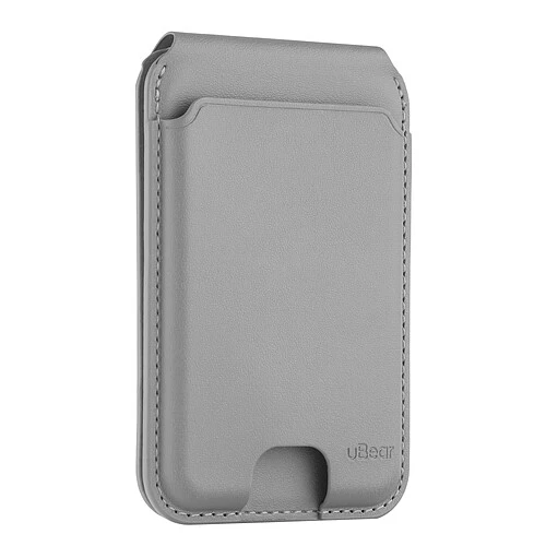 Магнитный кардхолдер uBear Fold Find My, эко-кожа, серый