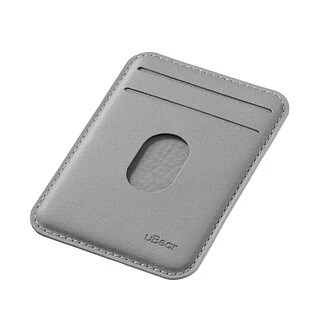 Магнитный кардхолдер uBear Split Find My, эко-кожа, серый