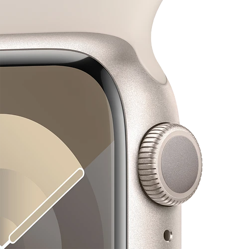 Apple Watch Series 9 GPS, 41 мм, корпус - сияющая звезда, спортивный силиконовый ремешок цвета сияющая звезда M/L 