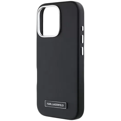 Lagerfeld для iPhone 16 Pro Max чехол PU Grained Full Wrapped & Metal Camera Hard Black (MagSafe)