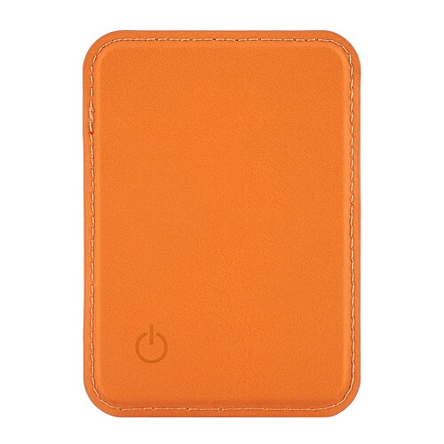 Магнитный кардхолдер uBear Split Find My, эко-кожа, оранжевый