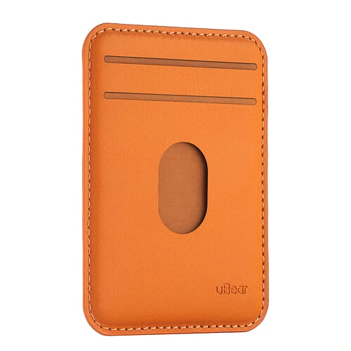 Магнитный кардхолдер uBear Split, эко-кожа, оранжевый
