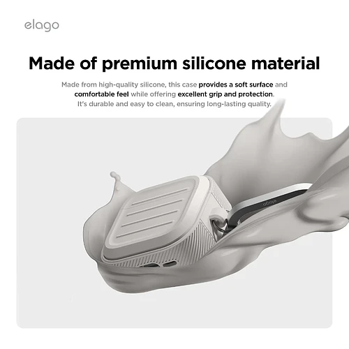 Elago для AirPods 4 чехол Armor Silicone Hang case Stone