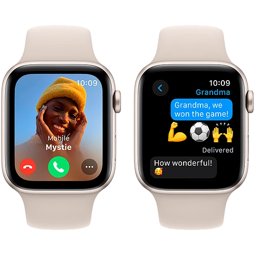 Apple Watch SE 2 (2024) GPS 44mm Starlight Aluminum Case with Starlight Sport Band - M/L