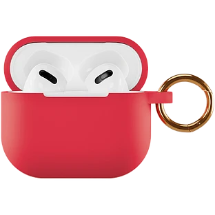Чехол силиконовый VLP для AirPods 3 (2021),с кольцом, Soft Touch, красный