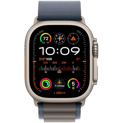 Apple Watch Ultra 2 2024 GPS + Cellular 49mm Natural Titanium Case with Blue Alpine Loop - M