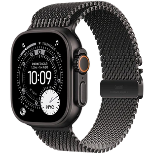 Apple Watch Ultra 3, GPS + Cellular, 49mm, Black Titanium Case with Black Titanium Milanese Loop - M