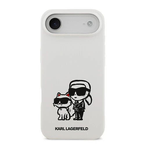 Чехол KARL LAGERFELD для iPhone Air Liquid Silicone Sketch Karl & Choupette Hard White (MagSafe)