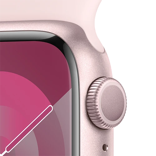 Apple Watch Series 9 GPS, 41 мм, корпус - розовый, спортивный ремешок розового цвета S/M