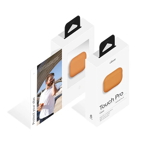 Чехол защитный для AirPods Pro 3 Touch Pro Case, 1,5 мм, PC, усиленный, оранжевый