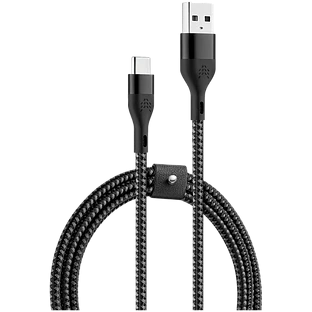 Зарядный кабель Rocket Urban USB-A/USB-C, 1м, нейлоновая оплётка, цвет: чёрно-серый