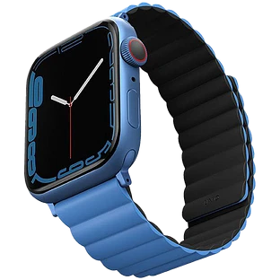 Ремешок Uniq для Apple Watch 49/45/44/42 mm Revix reversible Magnetic Caspian Blue/Black