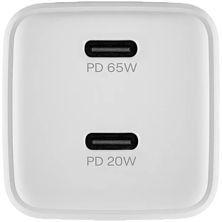 Cетевое зарядное устройство uBear Bridge USB-C, 65 Вт, GaN + Super Fast Charging, белый