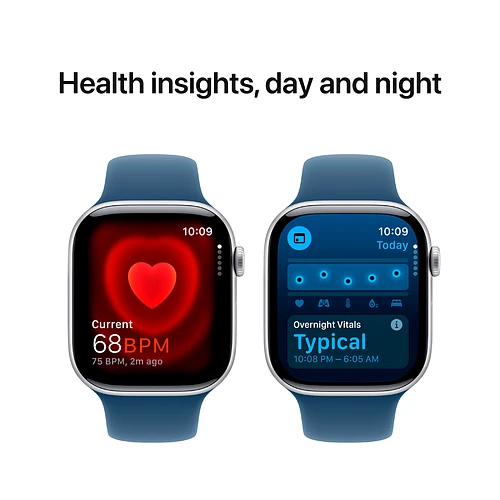 Apple Watch Series 10 GPS 46mm Silver Aluminum Case with Denim Sport Band - M/L