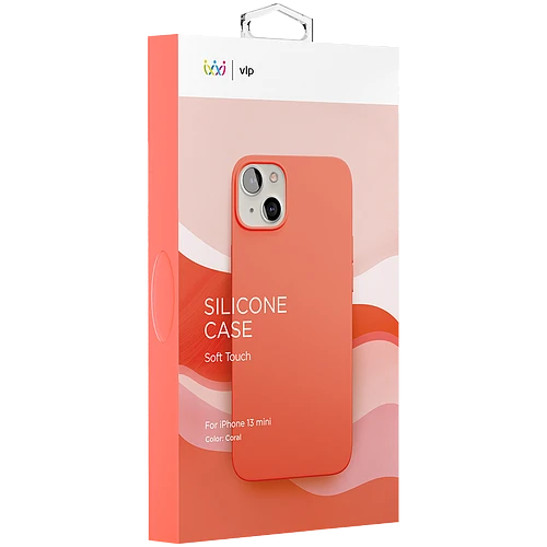 Силиконовый чехол VLP для iPhone 13 Mini, коралловый